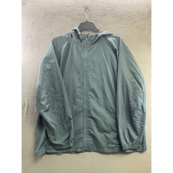Eddie Bauer Women Jacket 2XL Blue Sport Windbreaker Full Zip Ripstop Breathable - Picture 1 of 8
